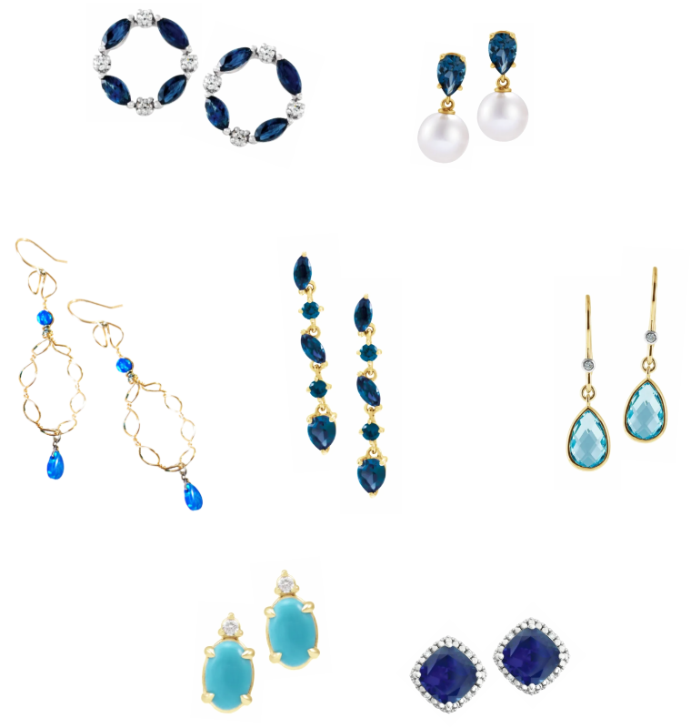 Blue Gemstone Earrings