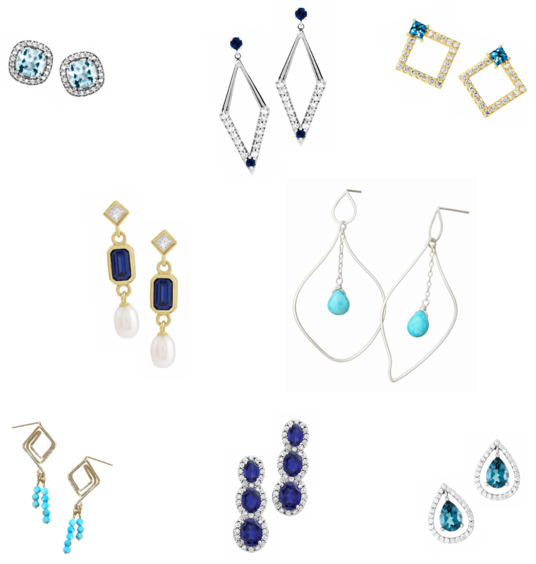Blue Gemstone Earrings