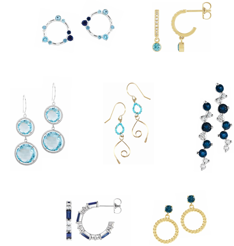 Blue Gemstone Earrings