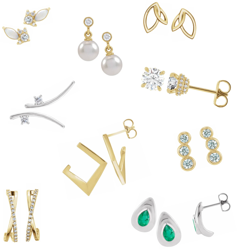 gold diamond earrings