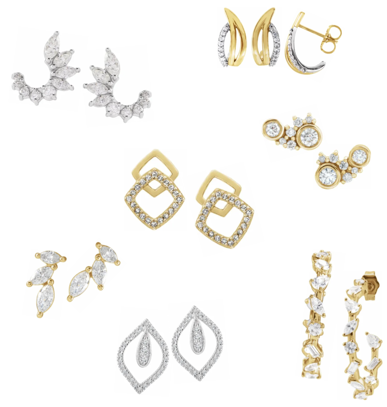 diamond pearl earrings