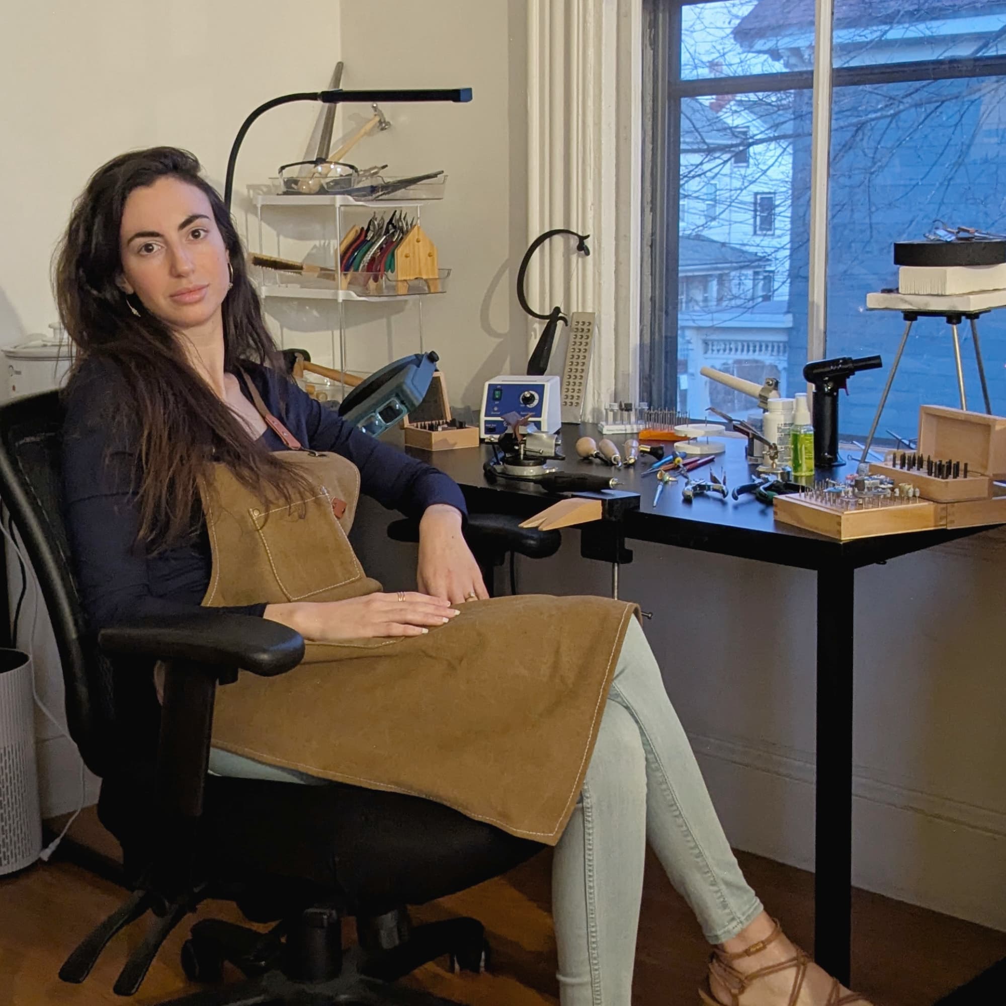 Noa Dell’Acqua in her Jewelry Studio