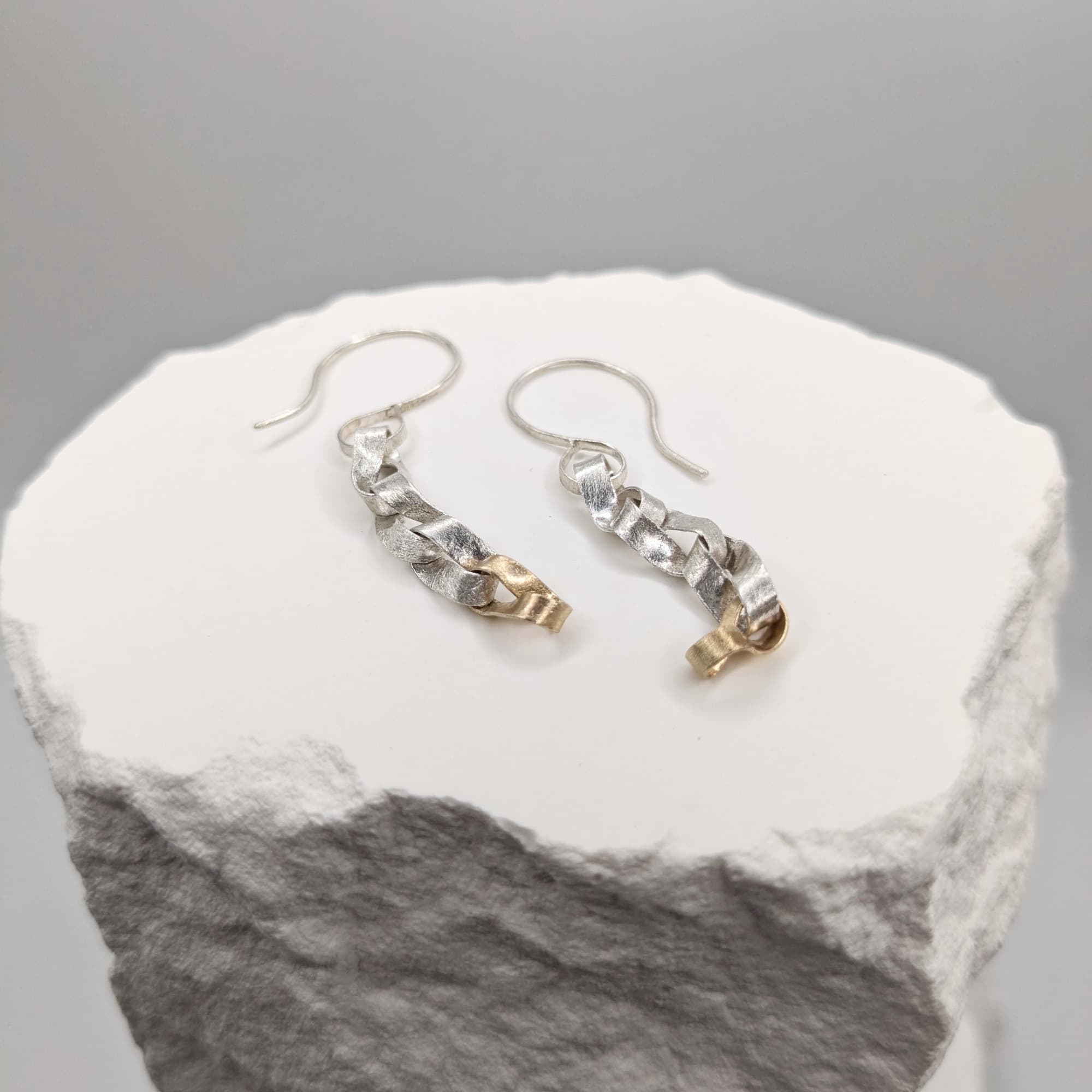 Unique Earrings Gold Silver Handmade