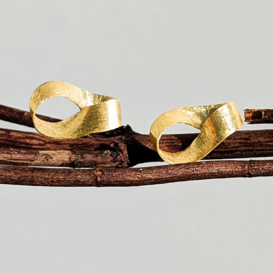 Handmade Unique Post Earrings in 14k or 18k Gold