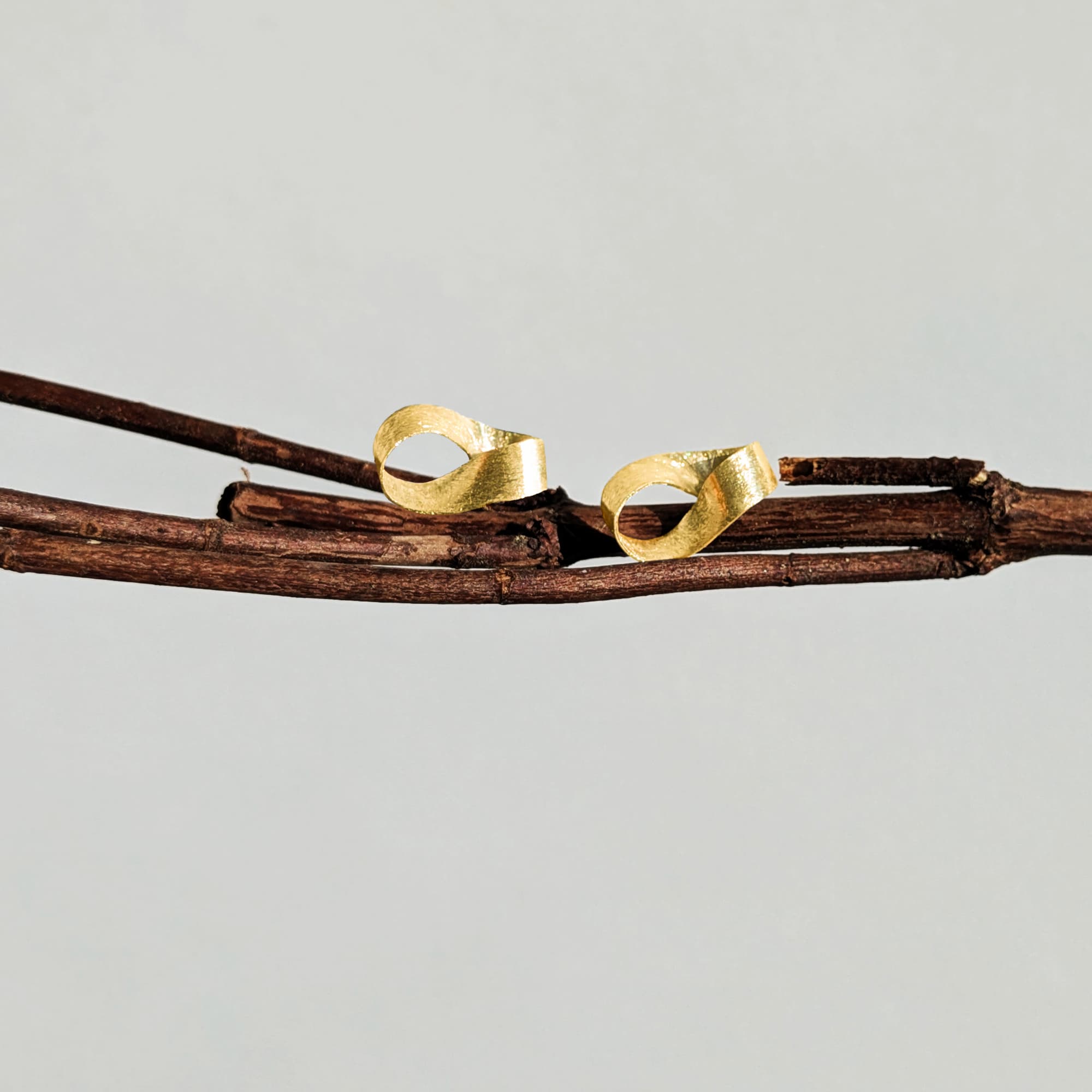Handmade Unique Post Earrings in 14k or 18k Gold