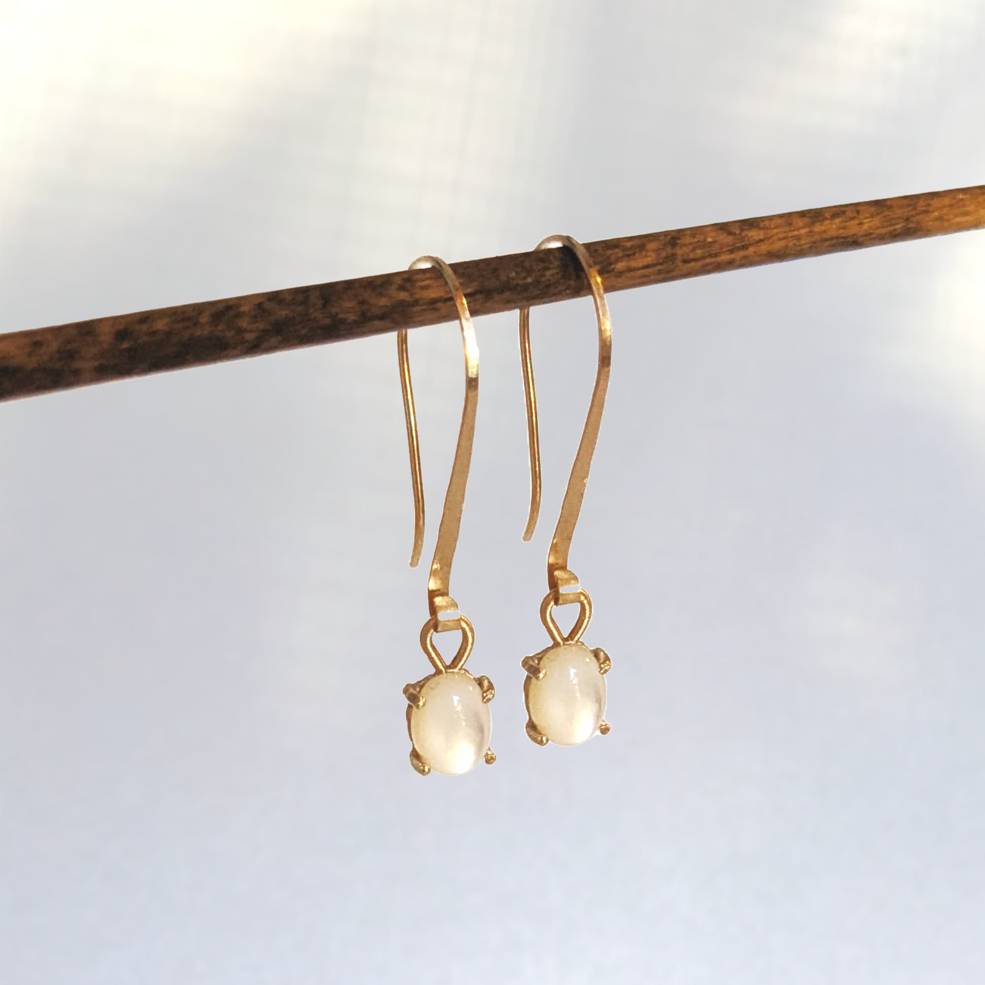 Mother of Pearl Earrings Gold Silver Handmade