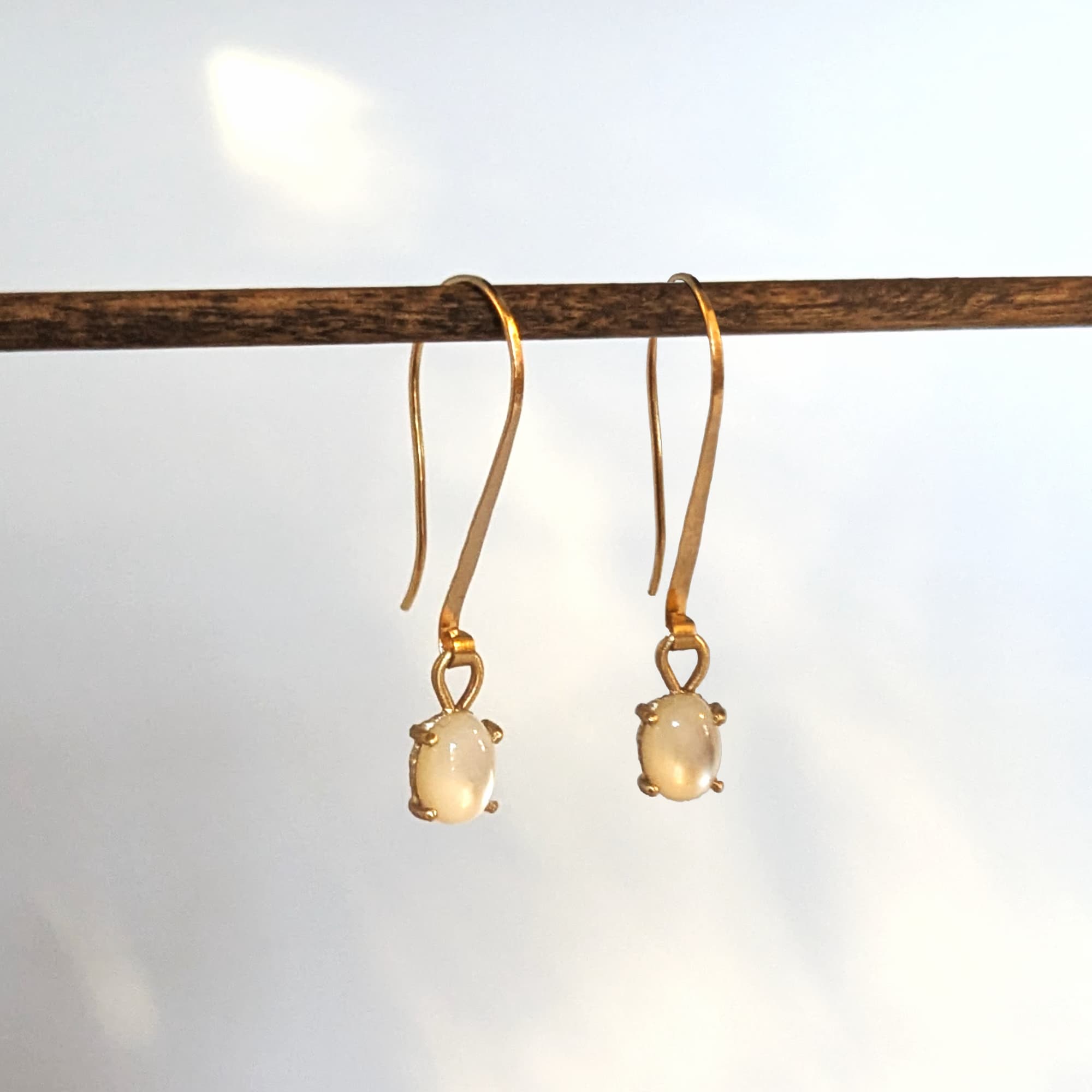 Mother of Pearl Earrings Gold Silver Handmade