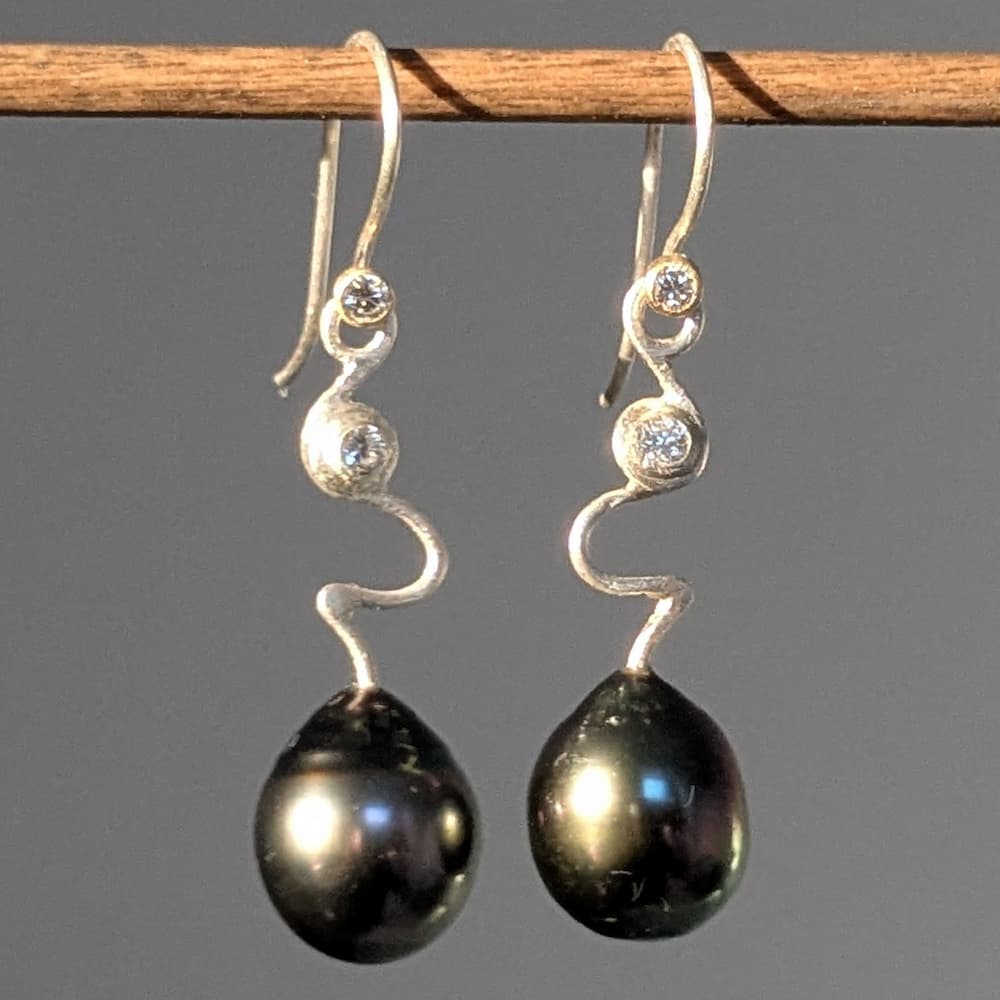 Tourmaline Earrings Gold Silver Handmade