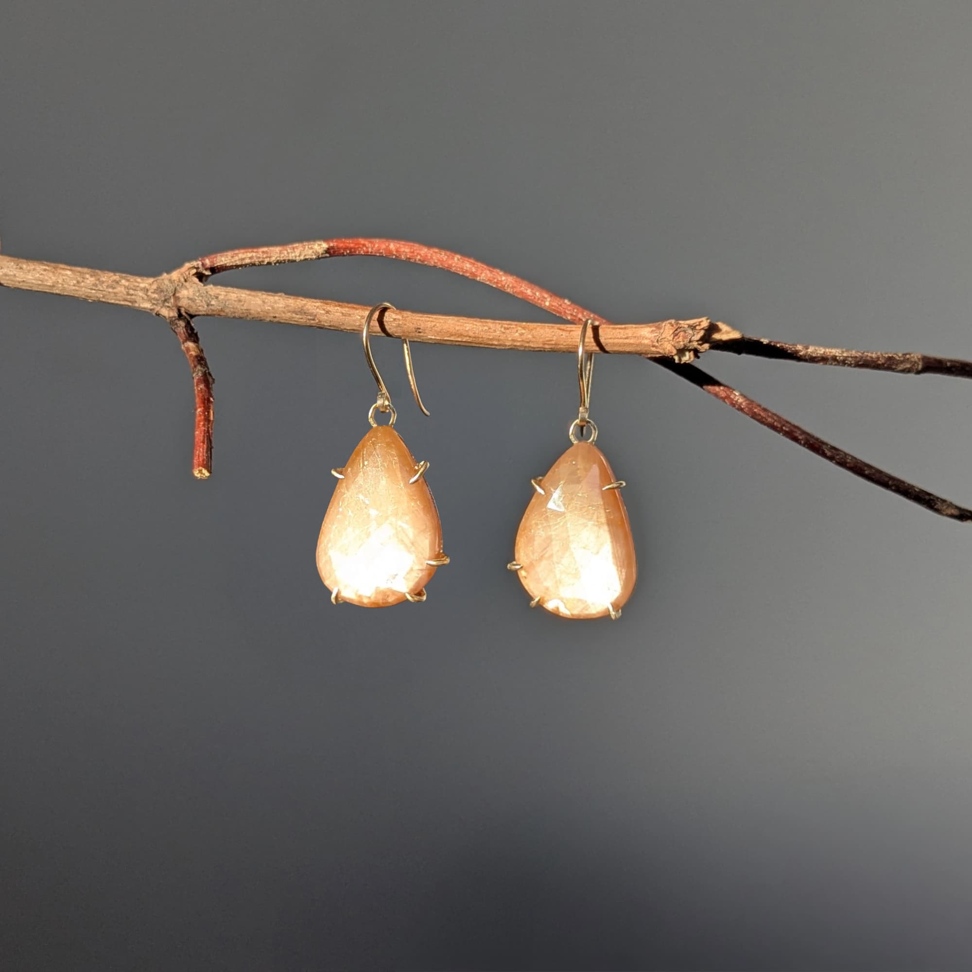 Sapphire Earrings Gold Silver Handmade