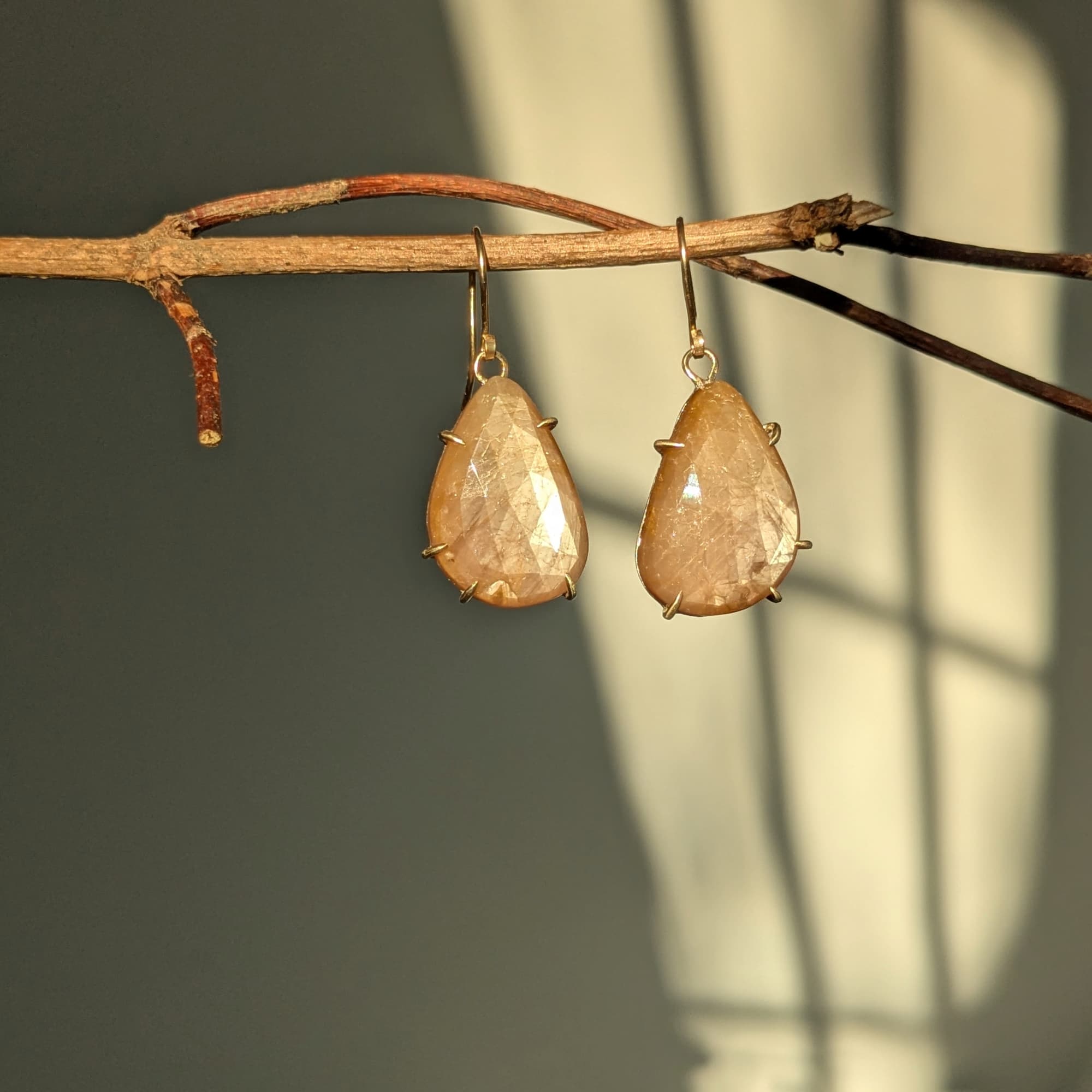 Sapphire Earrings Gold Silver Handmade