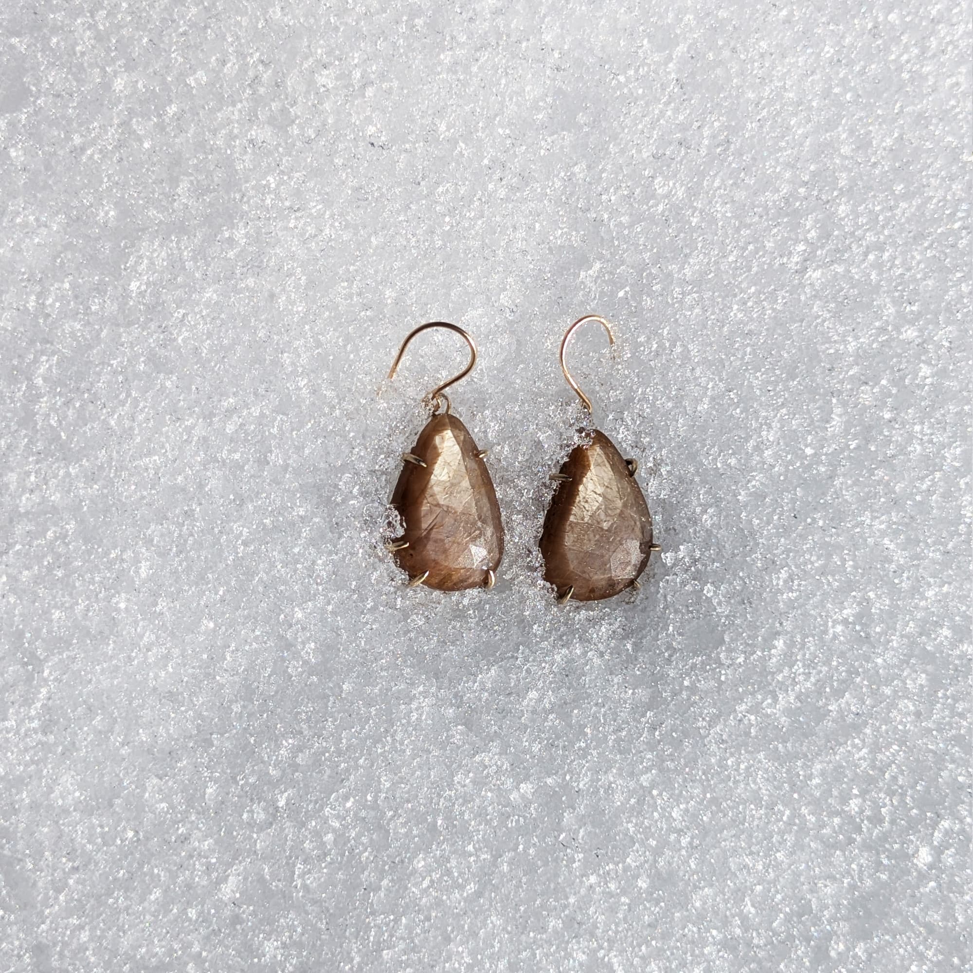 Sapphire Earrings Gold Silver Handmade