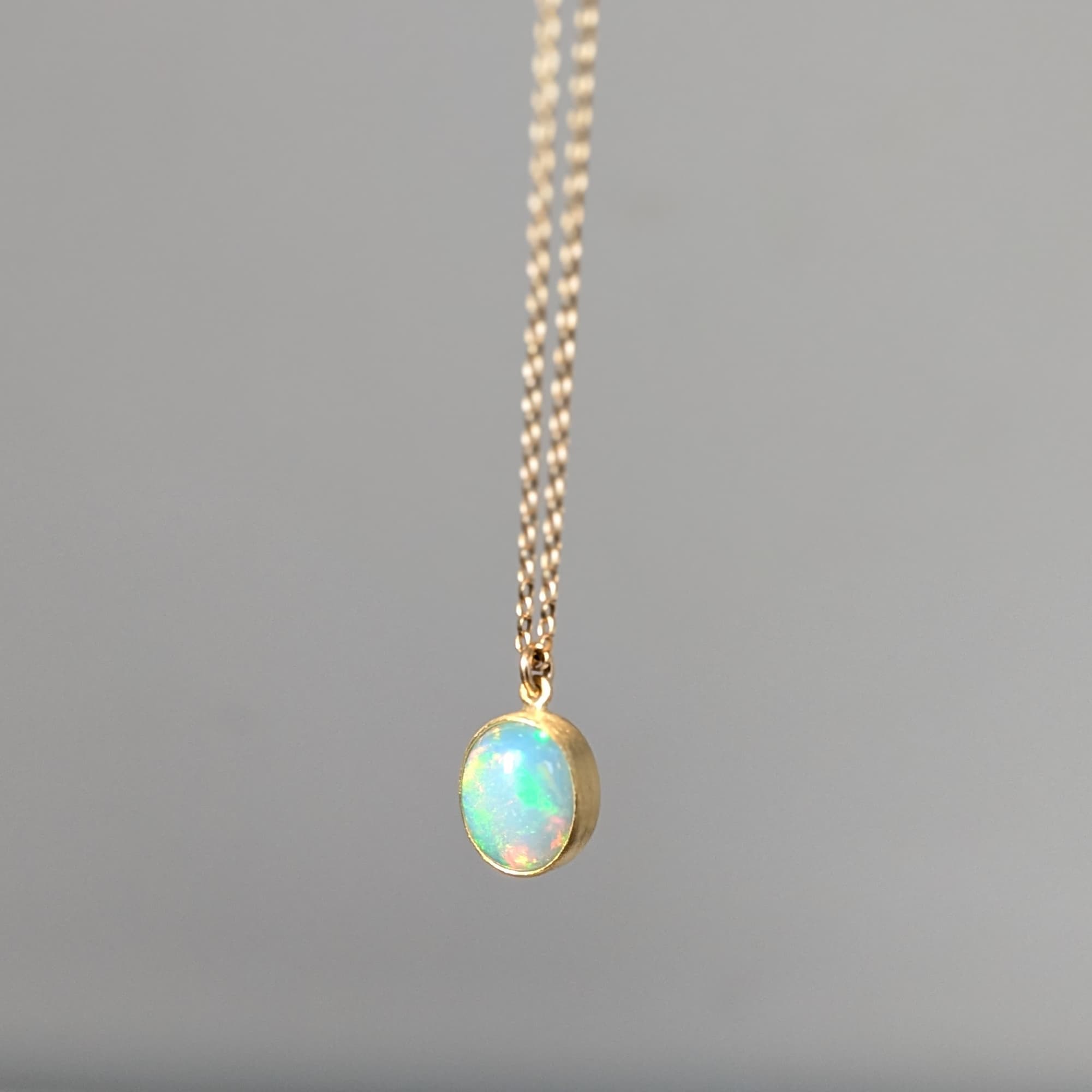 Handmade Opal Necklace in Gold 14k 18k