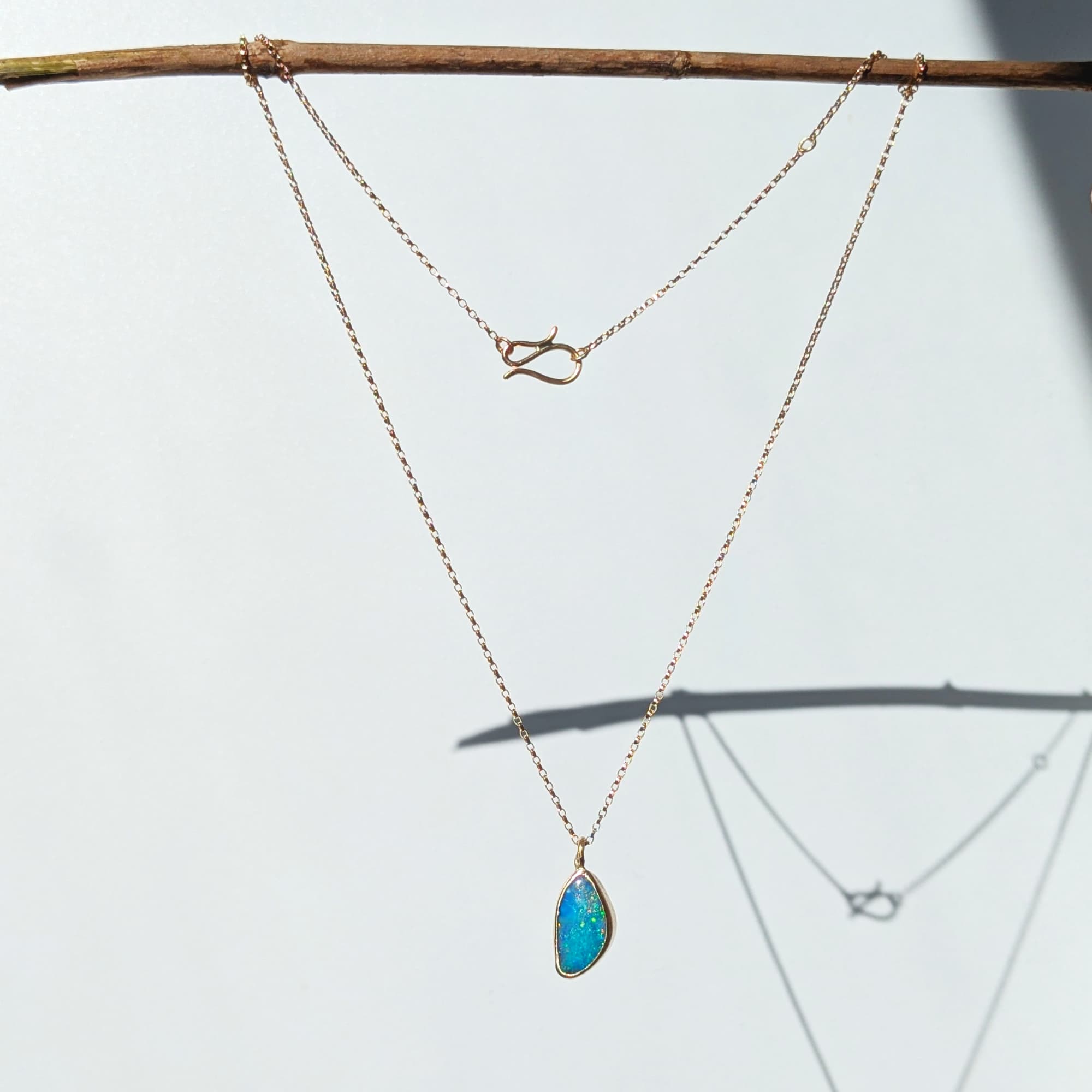 Handmade Gold Opal Necklace