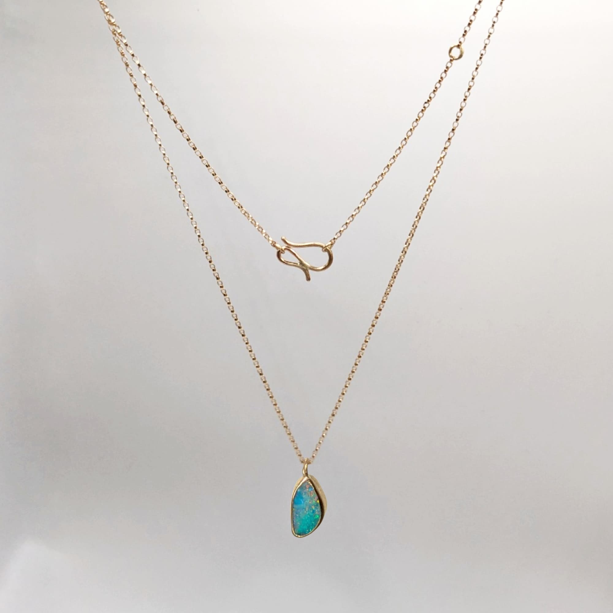 Handmade Gold Opal Necklace