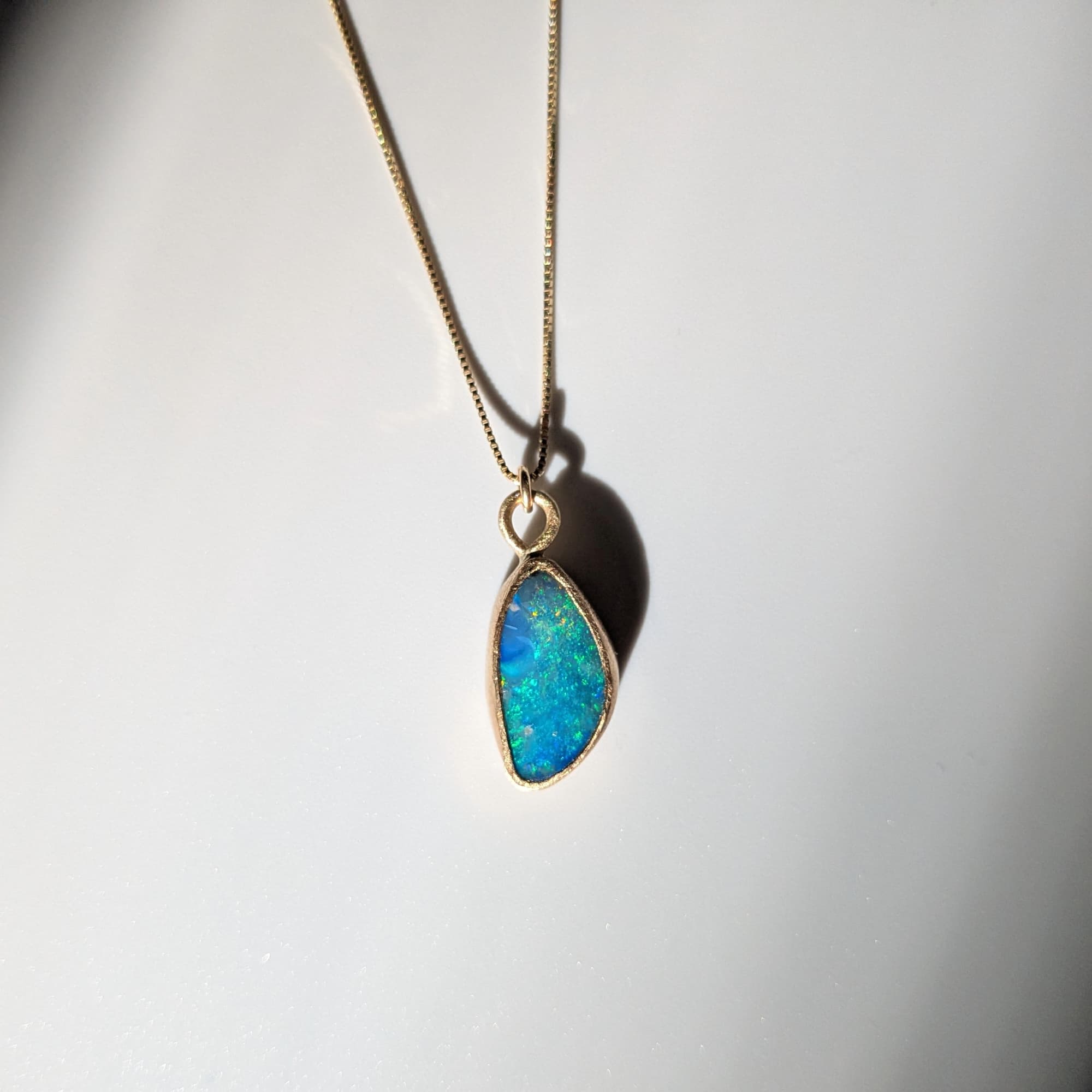 Handmade Gold Opal Necklace