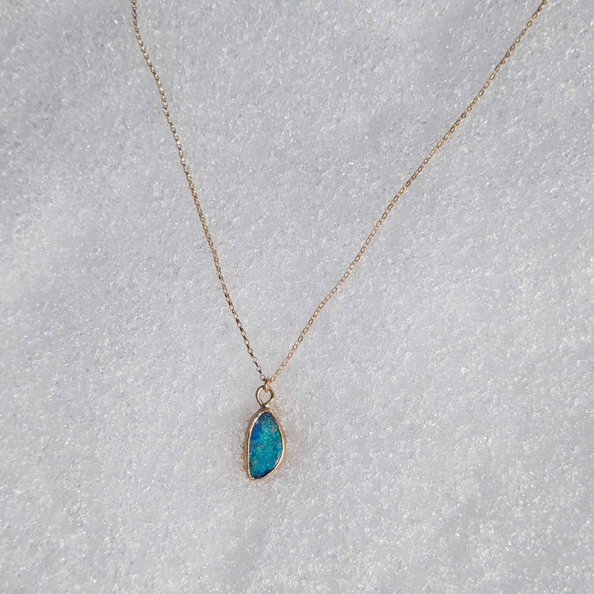 Handmade Gold Opal Necklace
