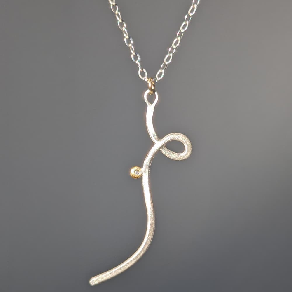 Handcrafted Diamond Necklace Gold Silver