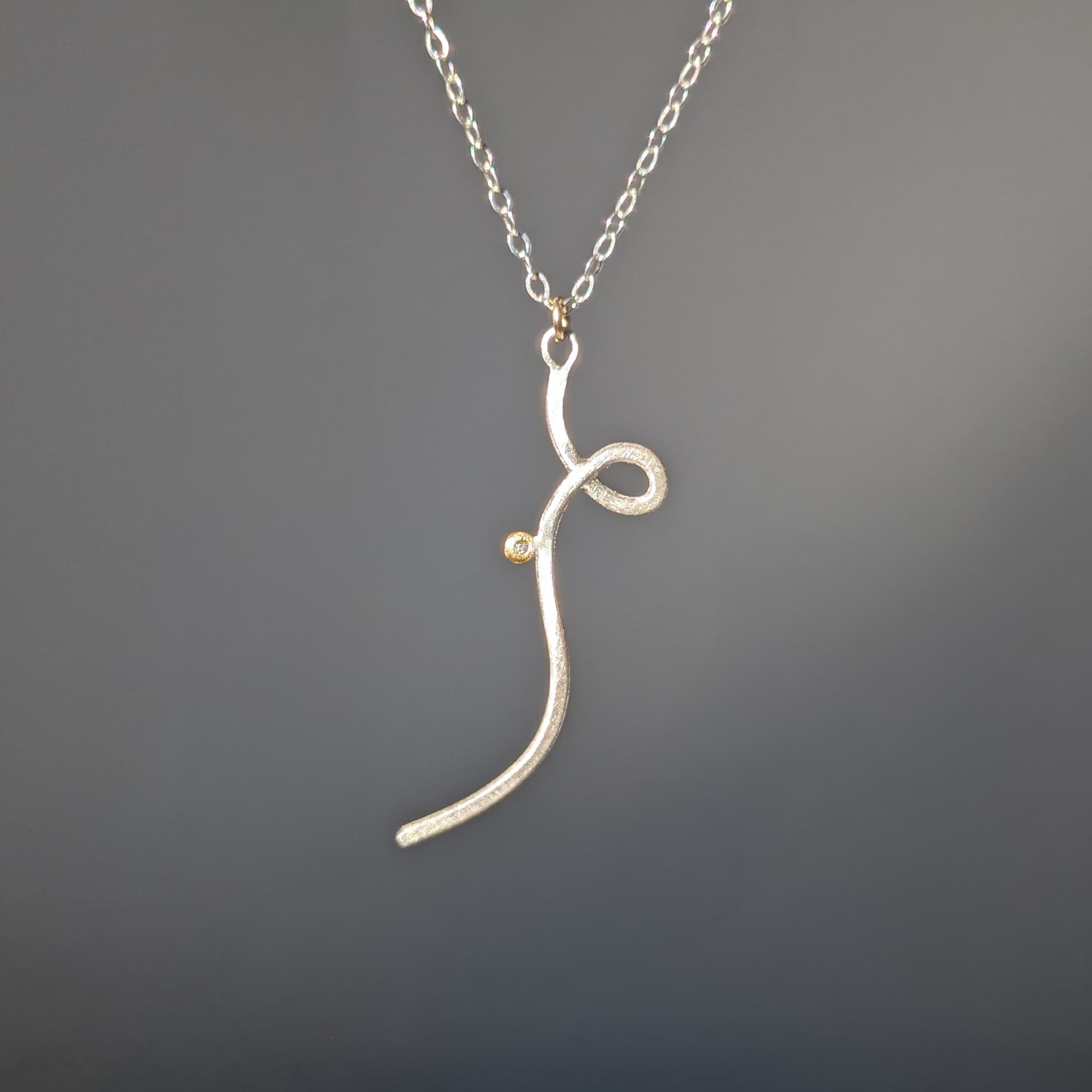 Handcrafted Diamond Necklace Gold Silver