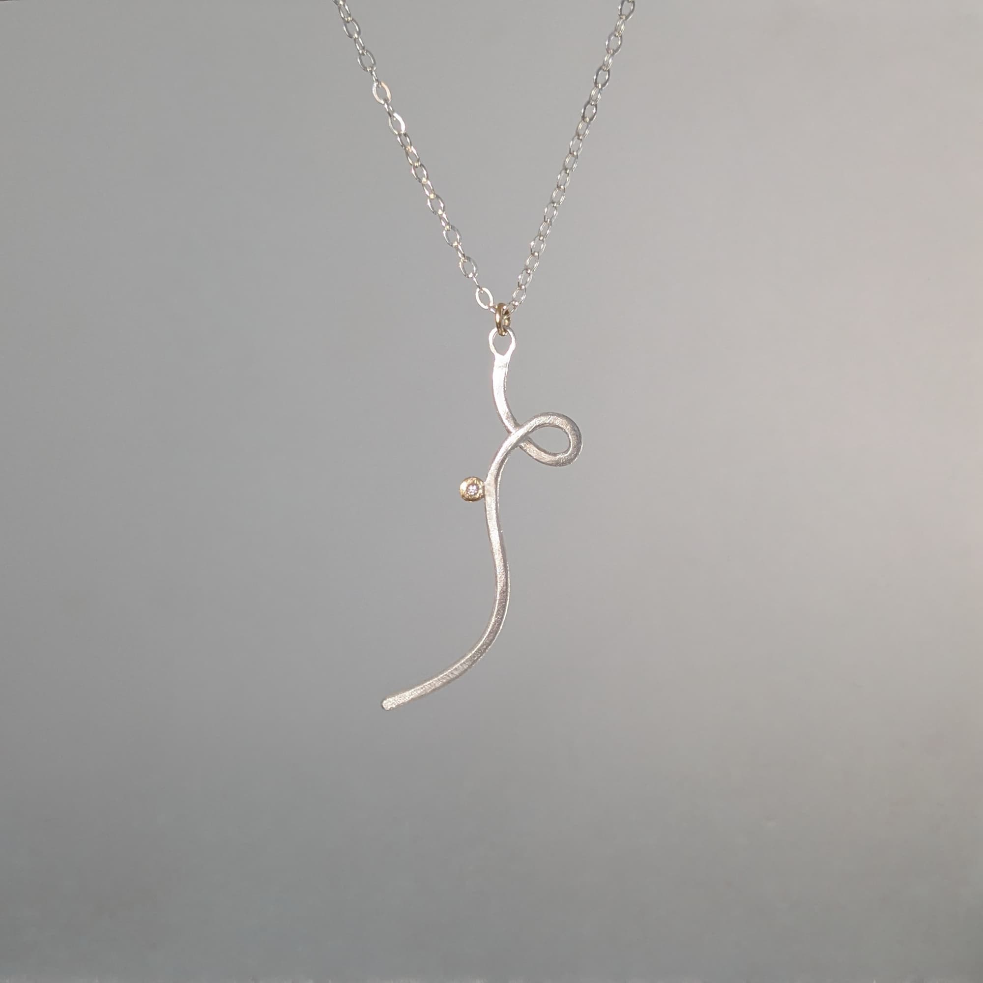 Handcrafted Diamond Necklace Gold Silver