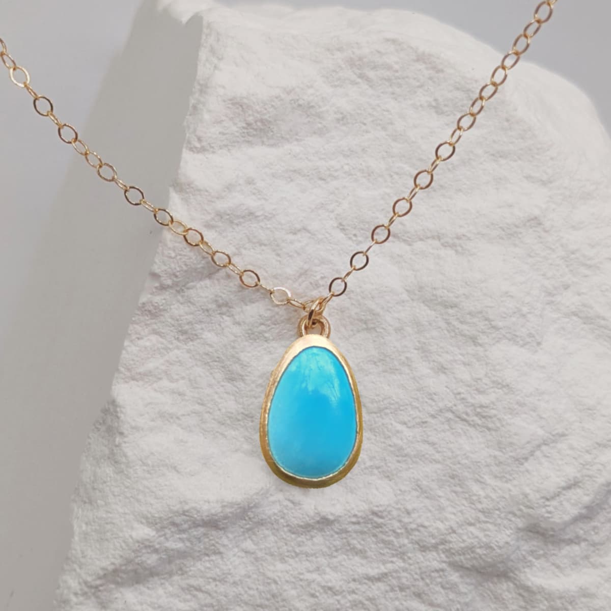 Handmade Gold Turquoise Necklace