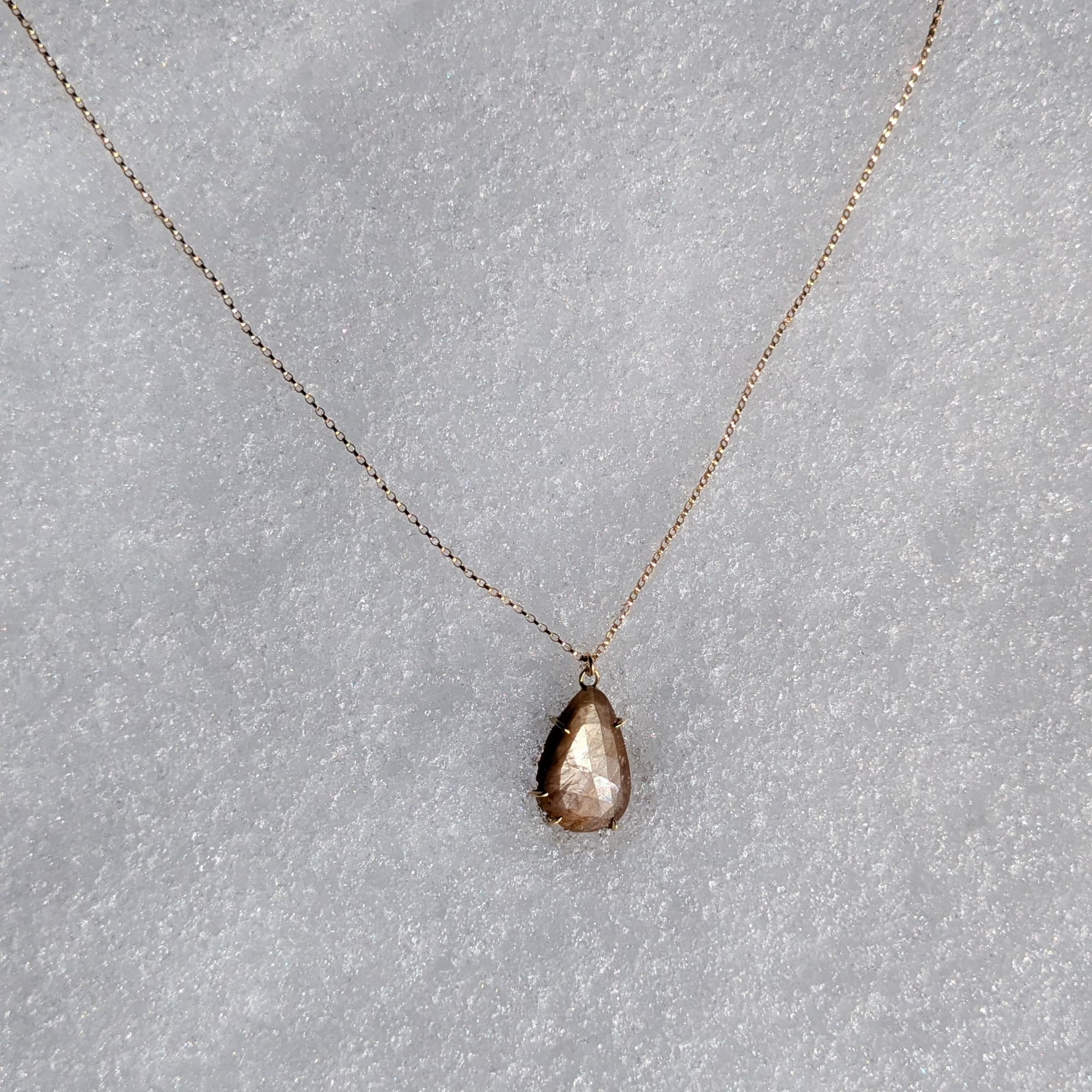 Sapphire Necklace Gold Silver Handmade