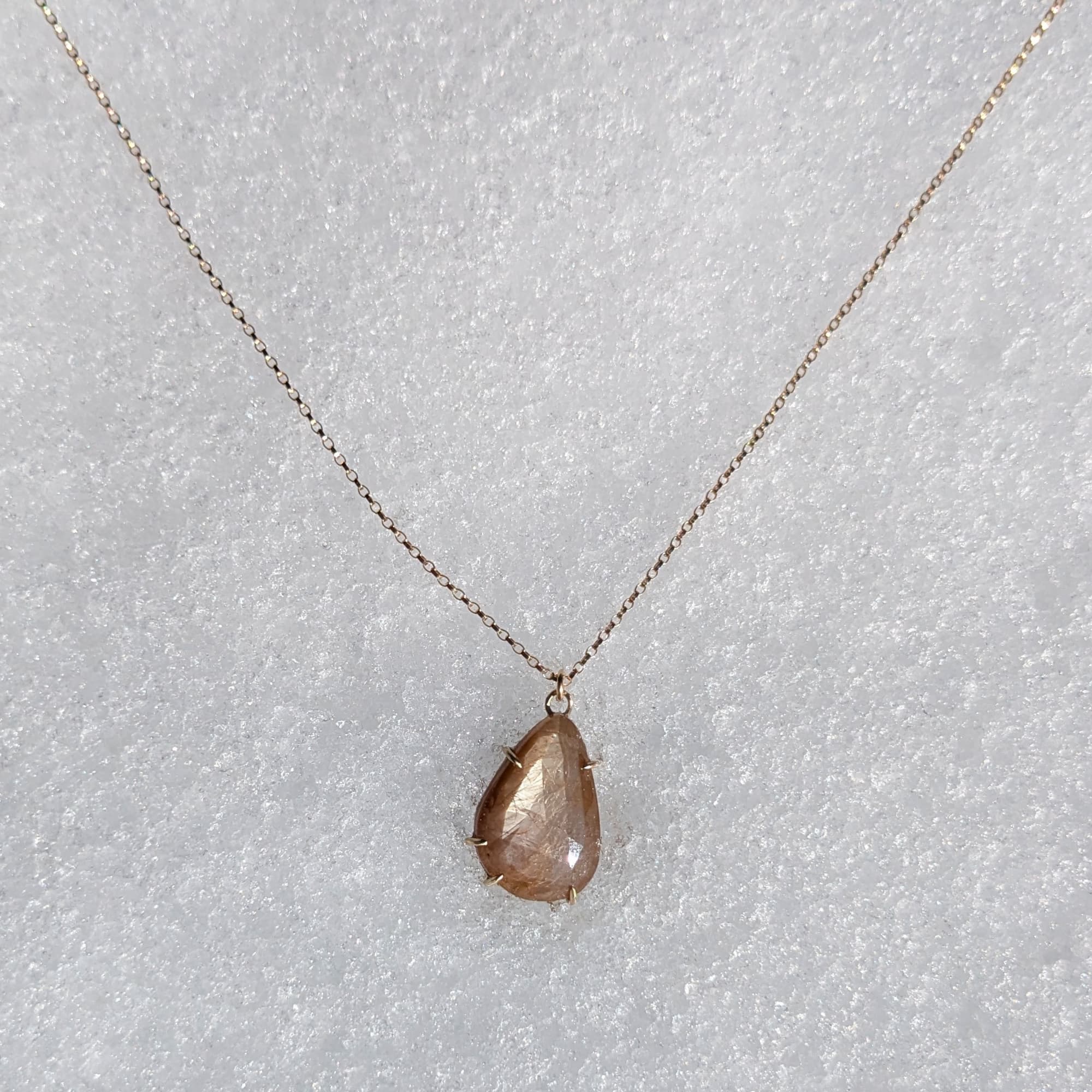 Sapphire Necklace Gold Silver Handmade