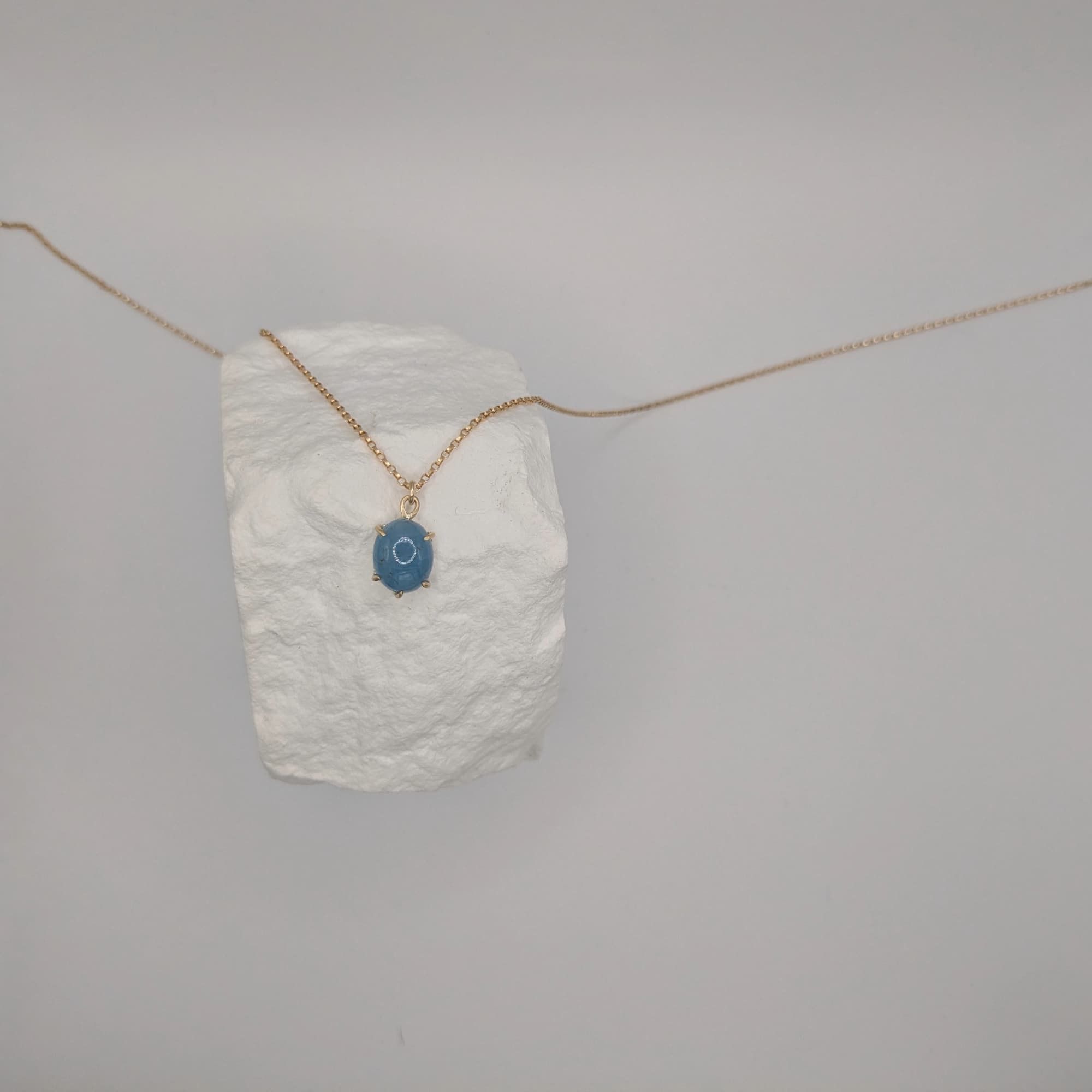 Aquamarine Necklace Gold Silver Handmade