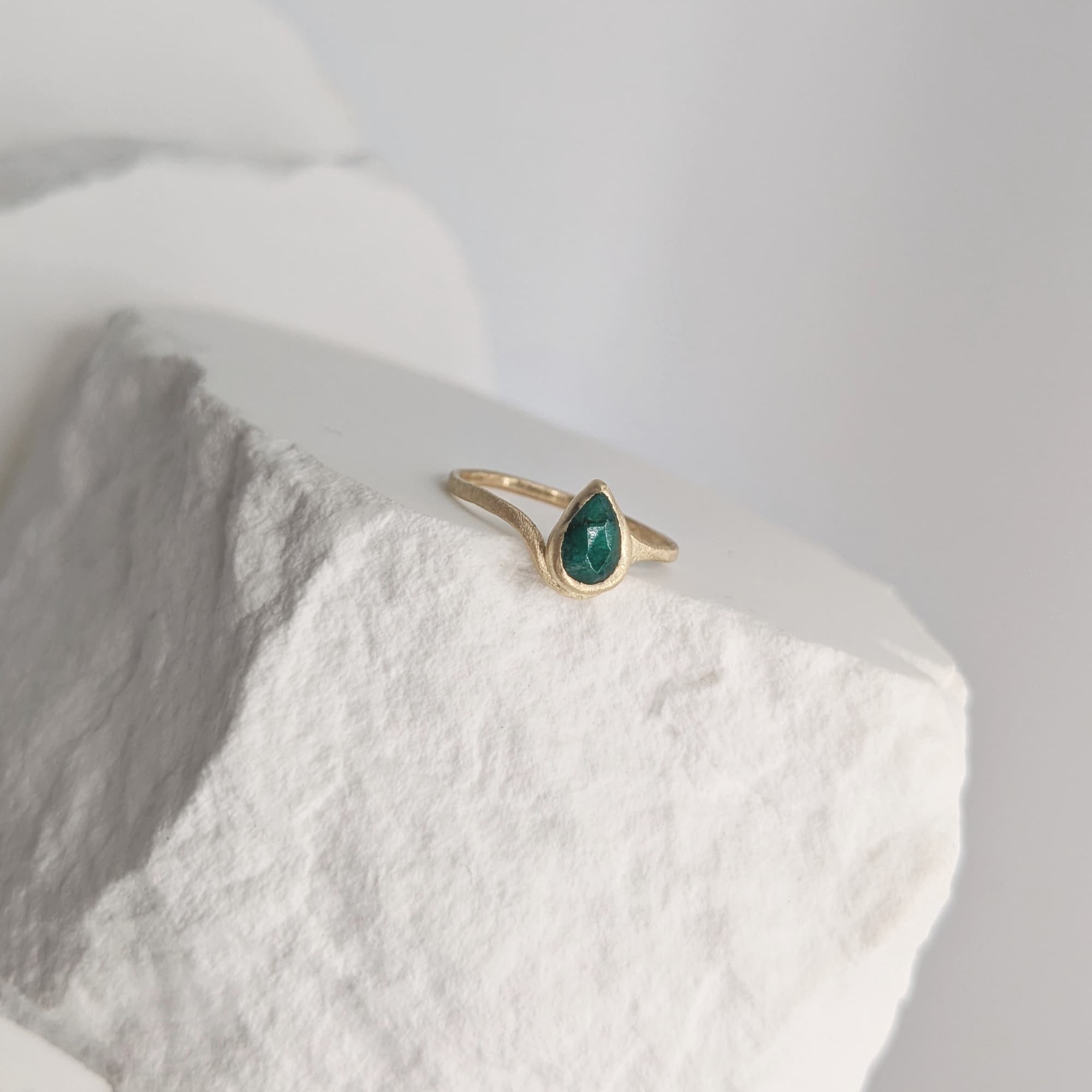 Emerald Gold Ring Handmade