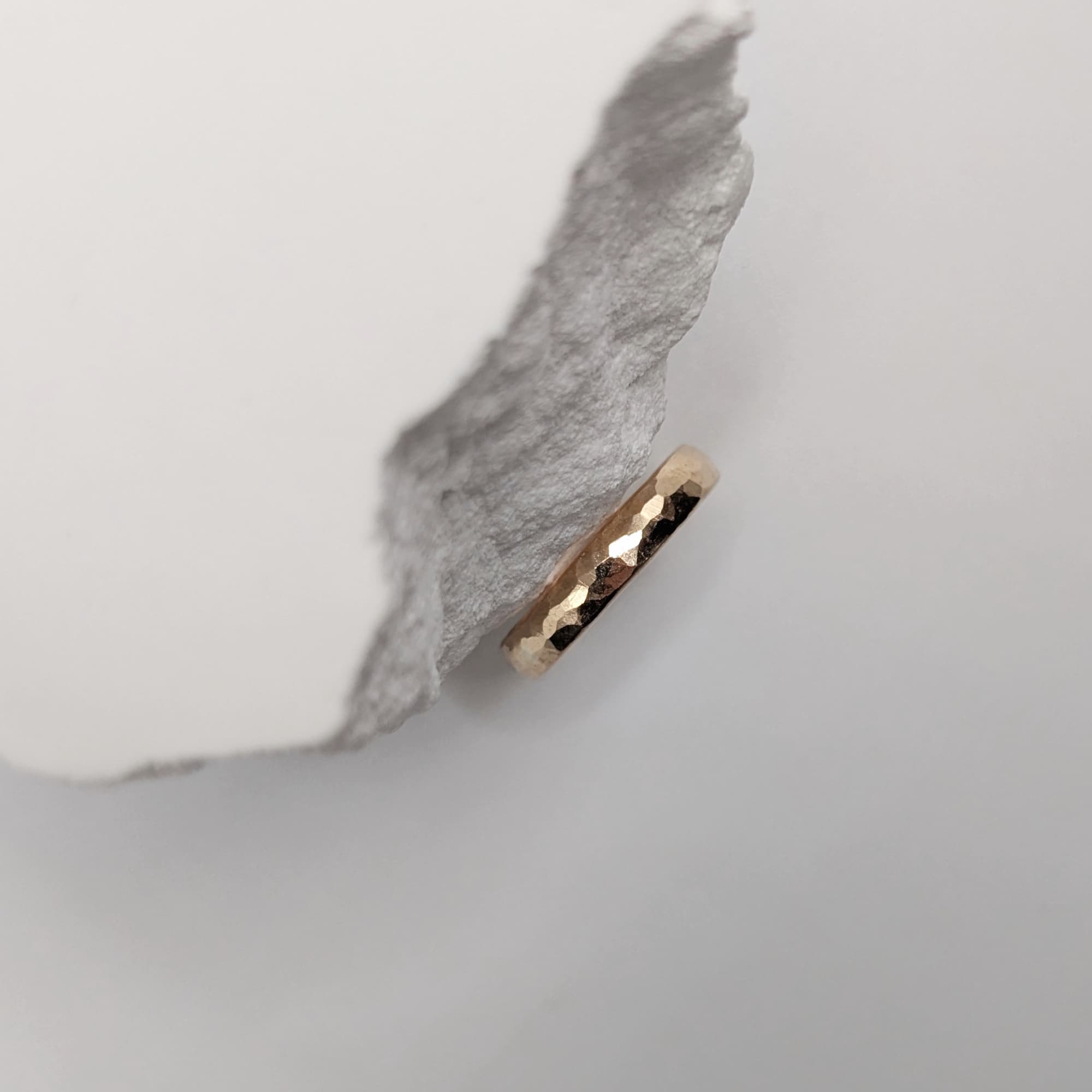 Gold Hammered Wedding Band Handmade