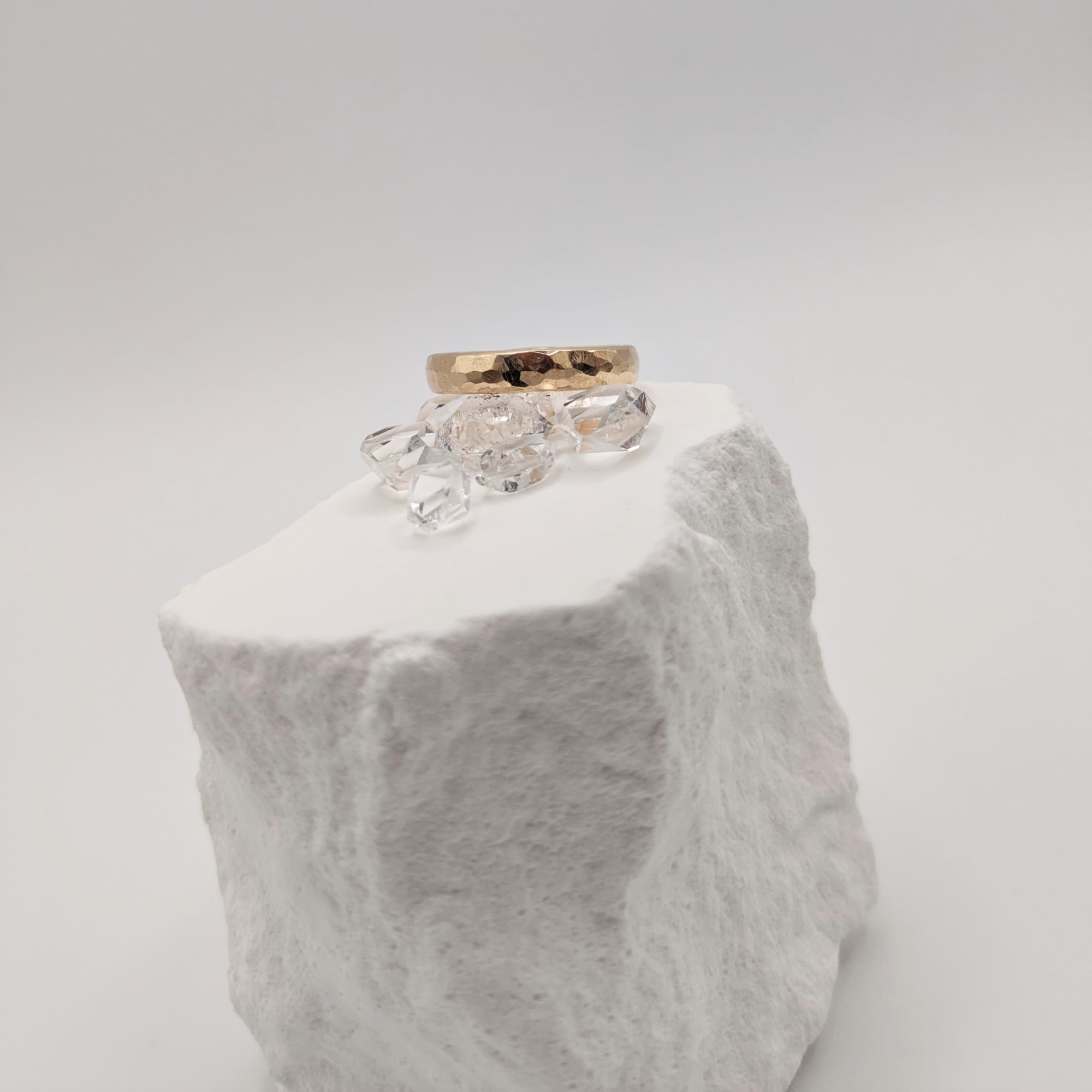 Gold Hammered Wedding Band Handmade