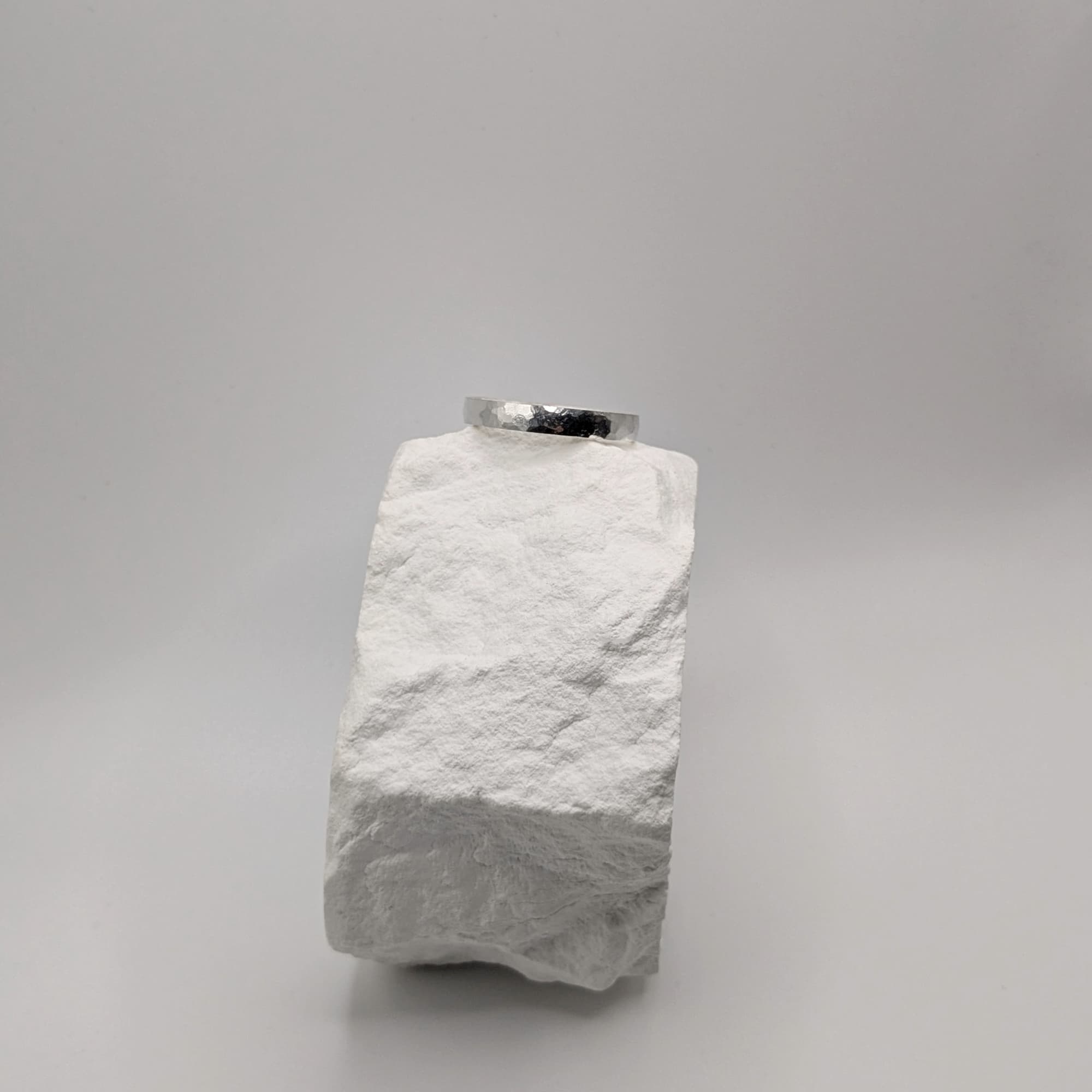 Platinum Hammered Wedding Band Handmade