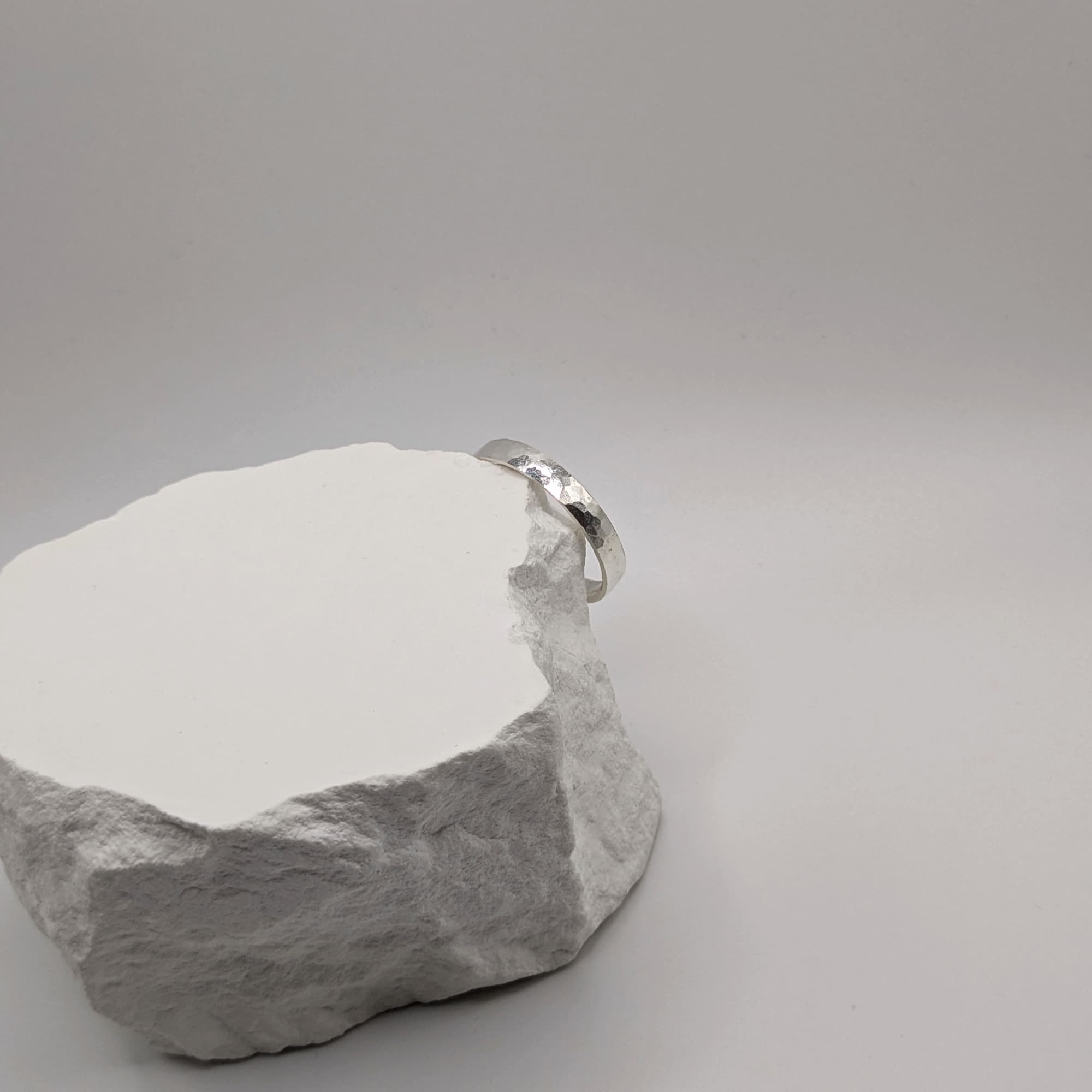 Platinum Hammered Wedding Band Handmade