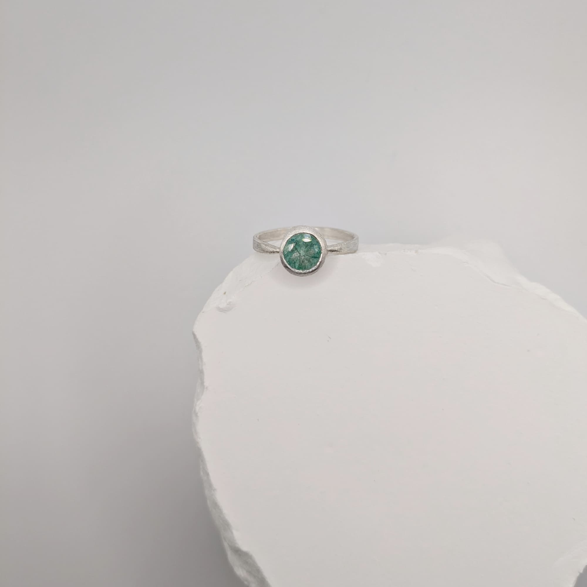 Tourmaline Ring Gold Silver Handmade