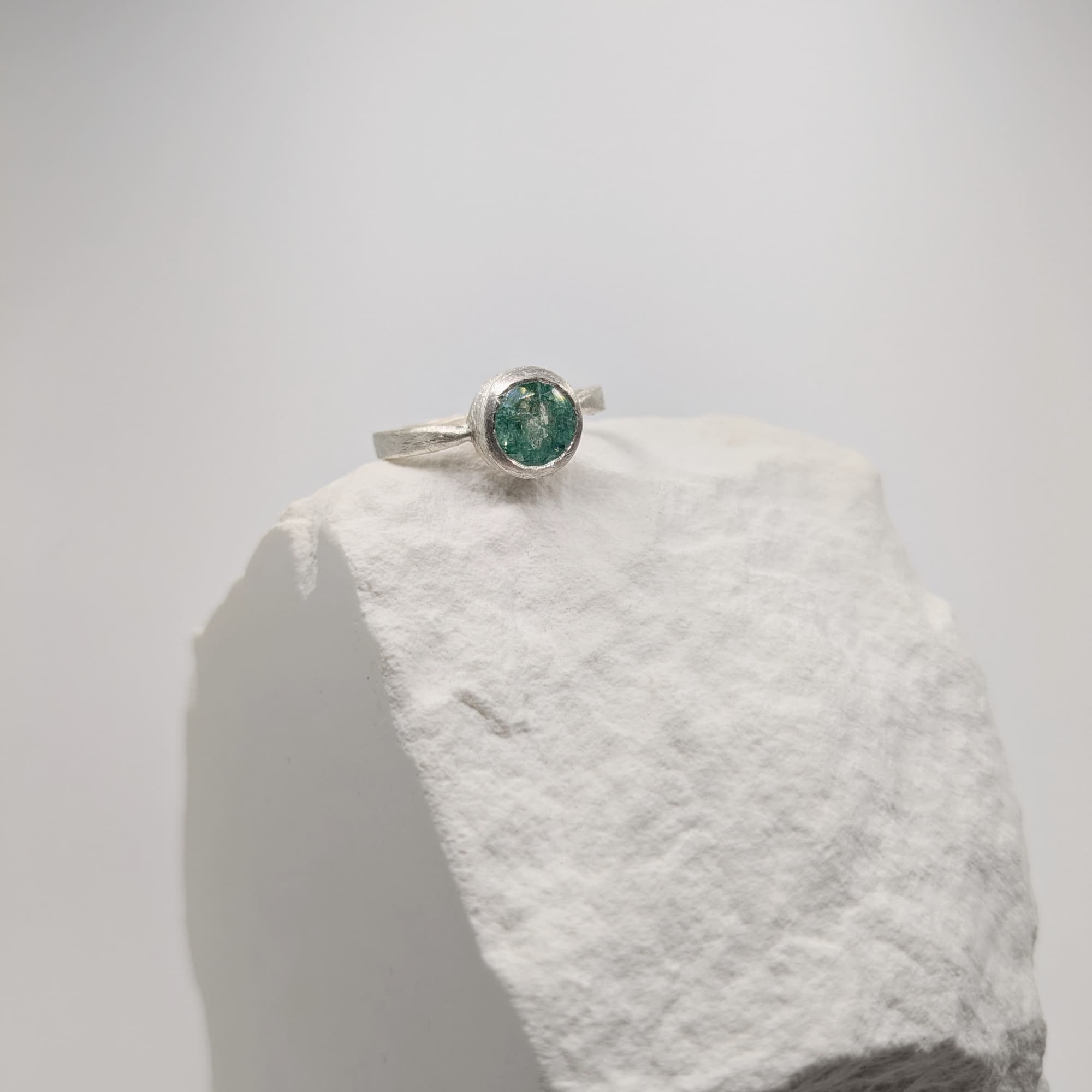 Tourmaline Ring Gold Silver Handmade