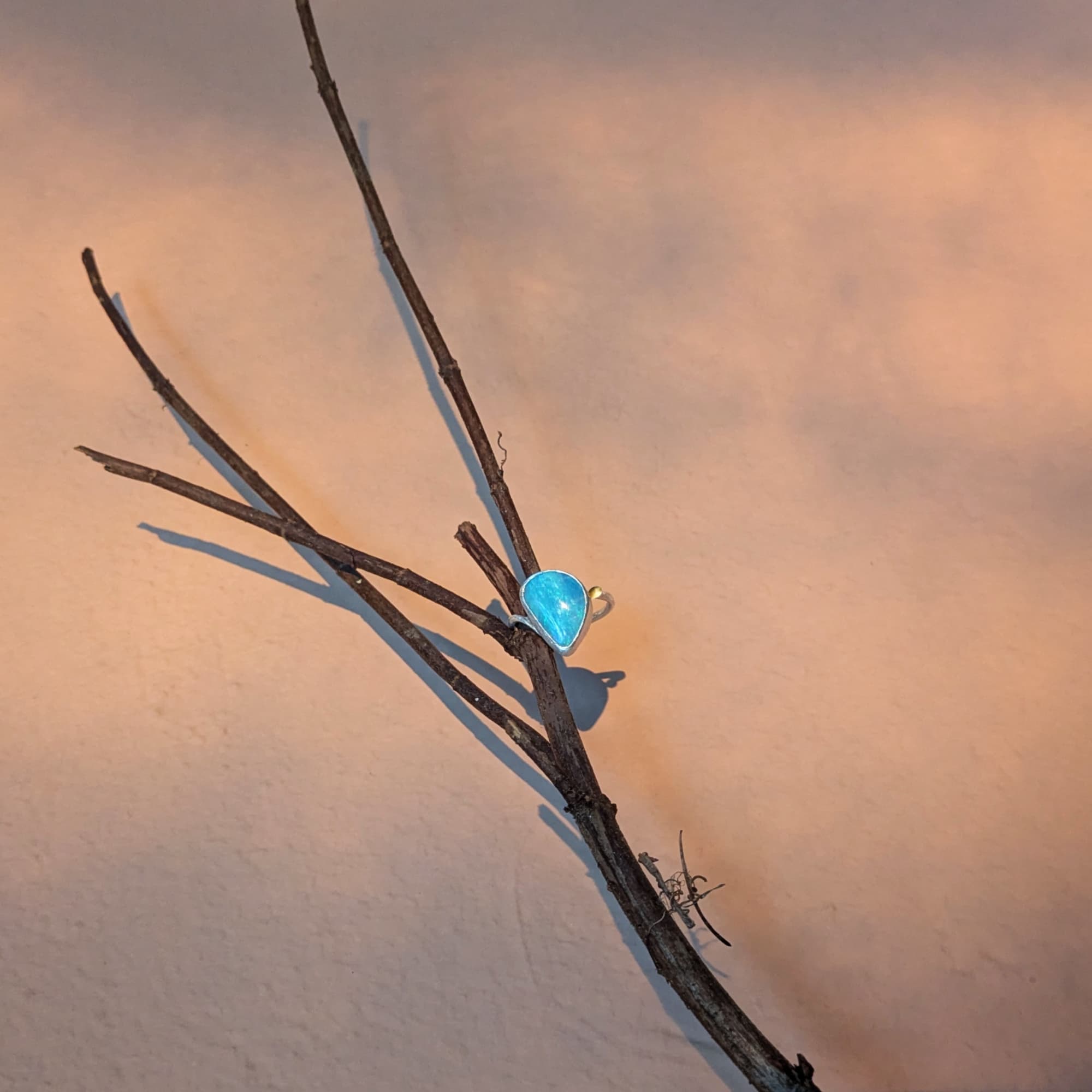 Handmade Opal Ring Gold Silver